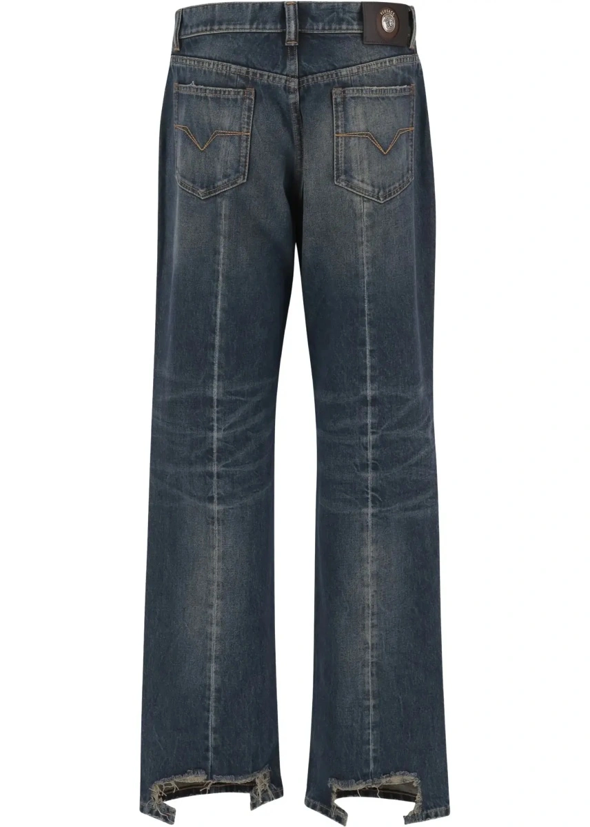 Blugi Distressed straight-leg cotton denim Jeans - Img 5