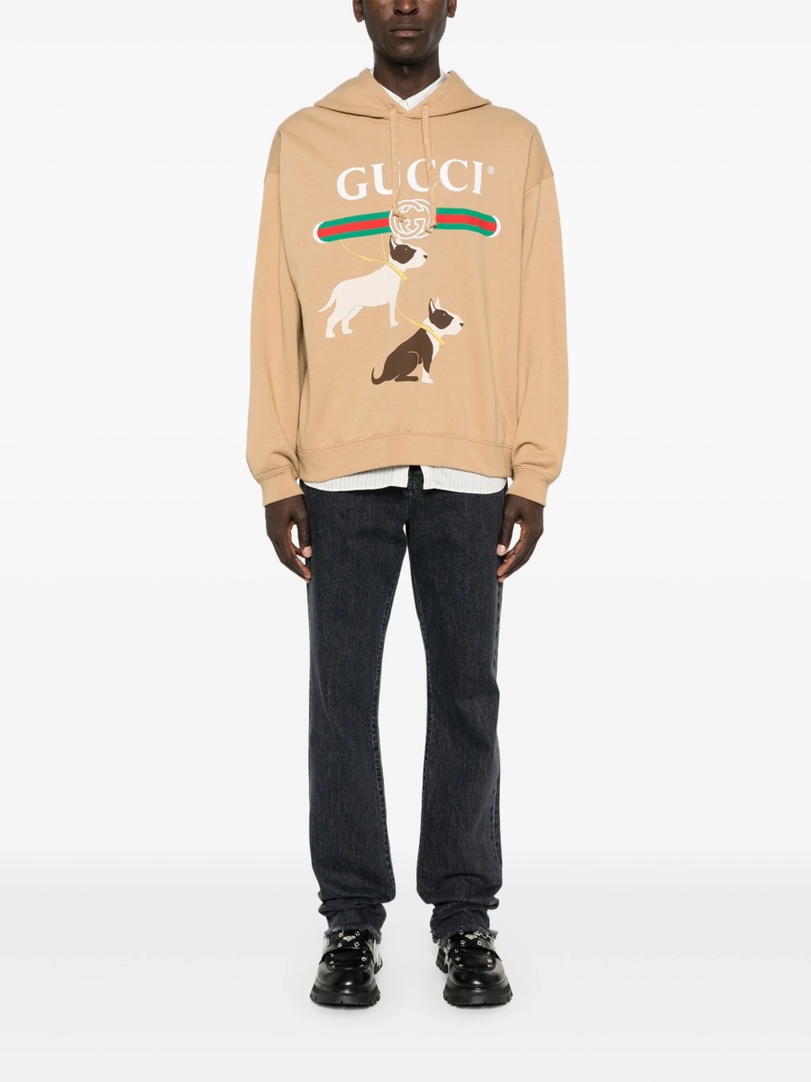 Blugi drepti Gucci negri din bumbac - Img 2