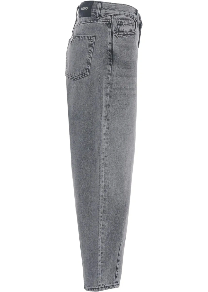 Blugi drepti Liu Jo Blue Denim gri din bumbac - Img 3