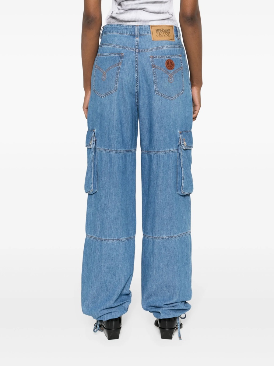 Blugi drepti MOSCHINO JEANS albastri - Img 4