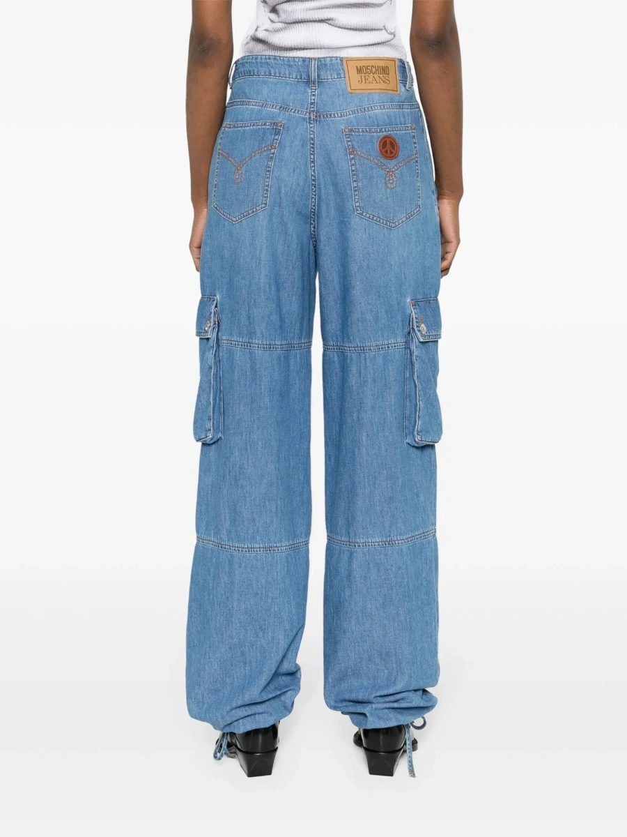 Blugi drepti MOSCHINO JEANS albastri - Img 4