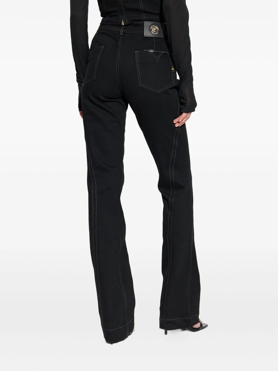 Blugi drepti Versace Jeans Couture negri - Img 4