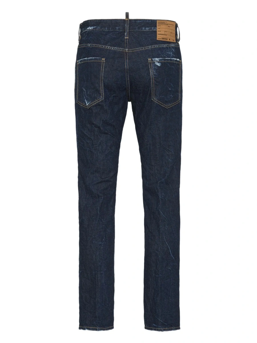 Blugi DSQUARED2 albastri din denim 'Cool Guy' - Img 4