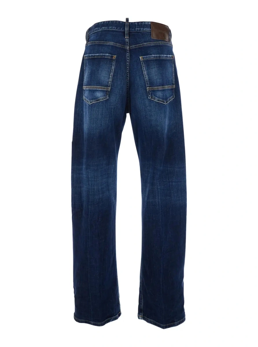 Blugi DSQUARED2 albastri din denim - Img 2
