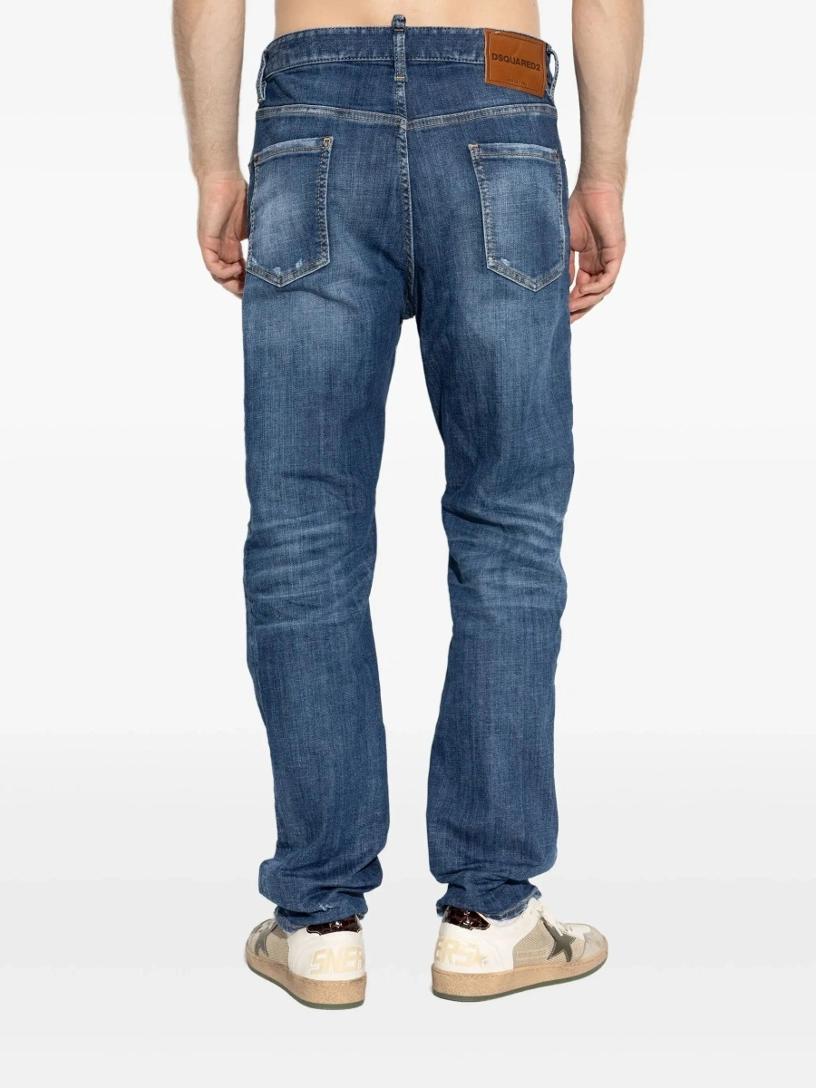 Blugi DSQUARED2 albastri din denim - Img 6