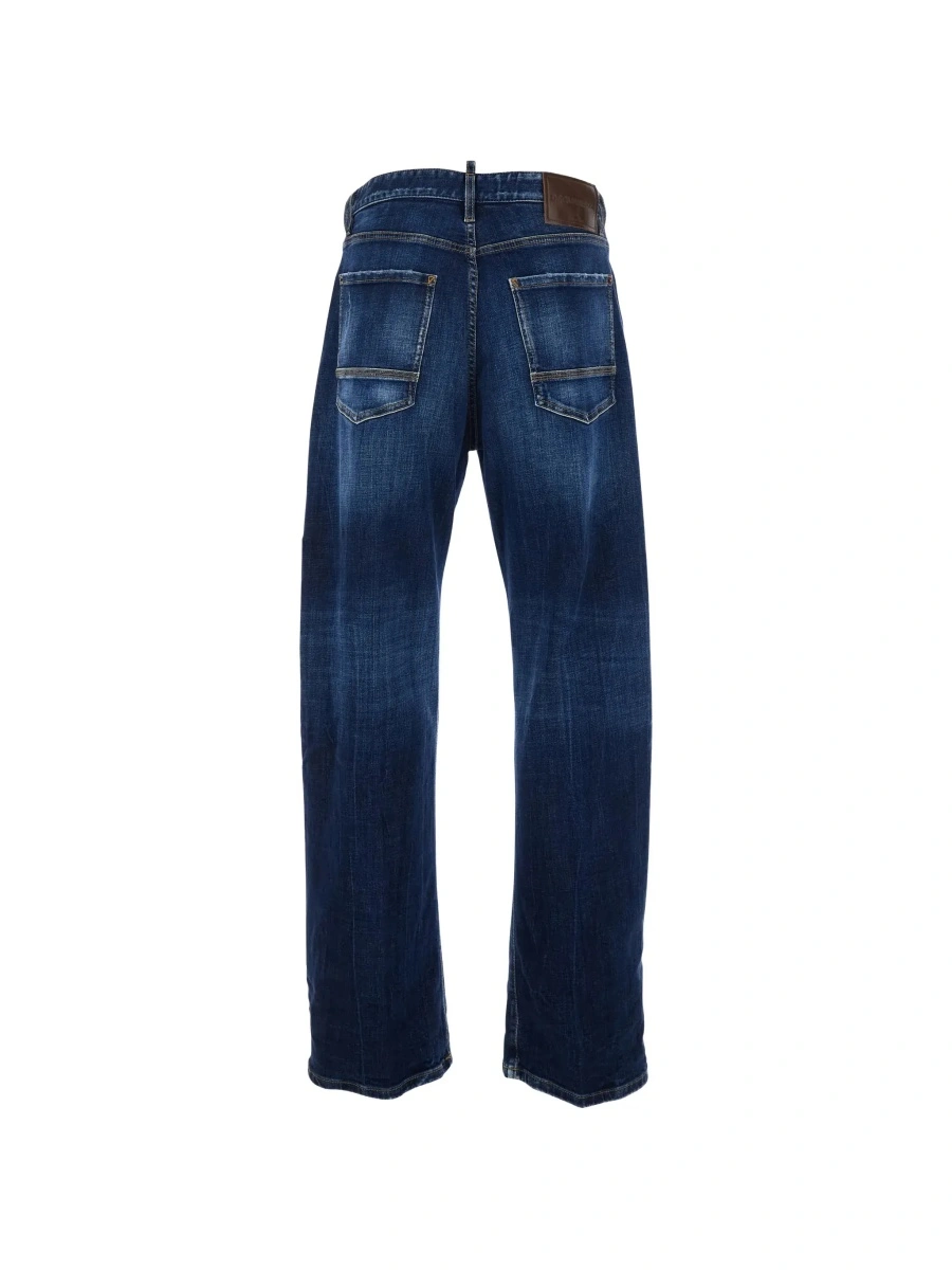 Blugi DSQUARED2 albastri din denim - Img 4