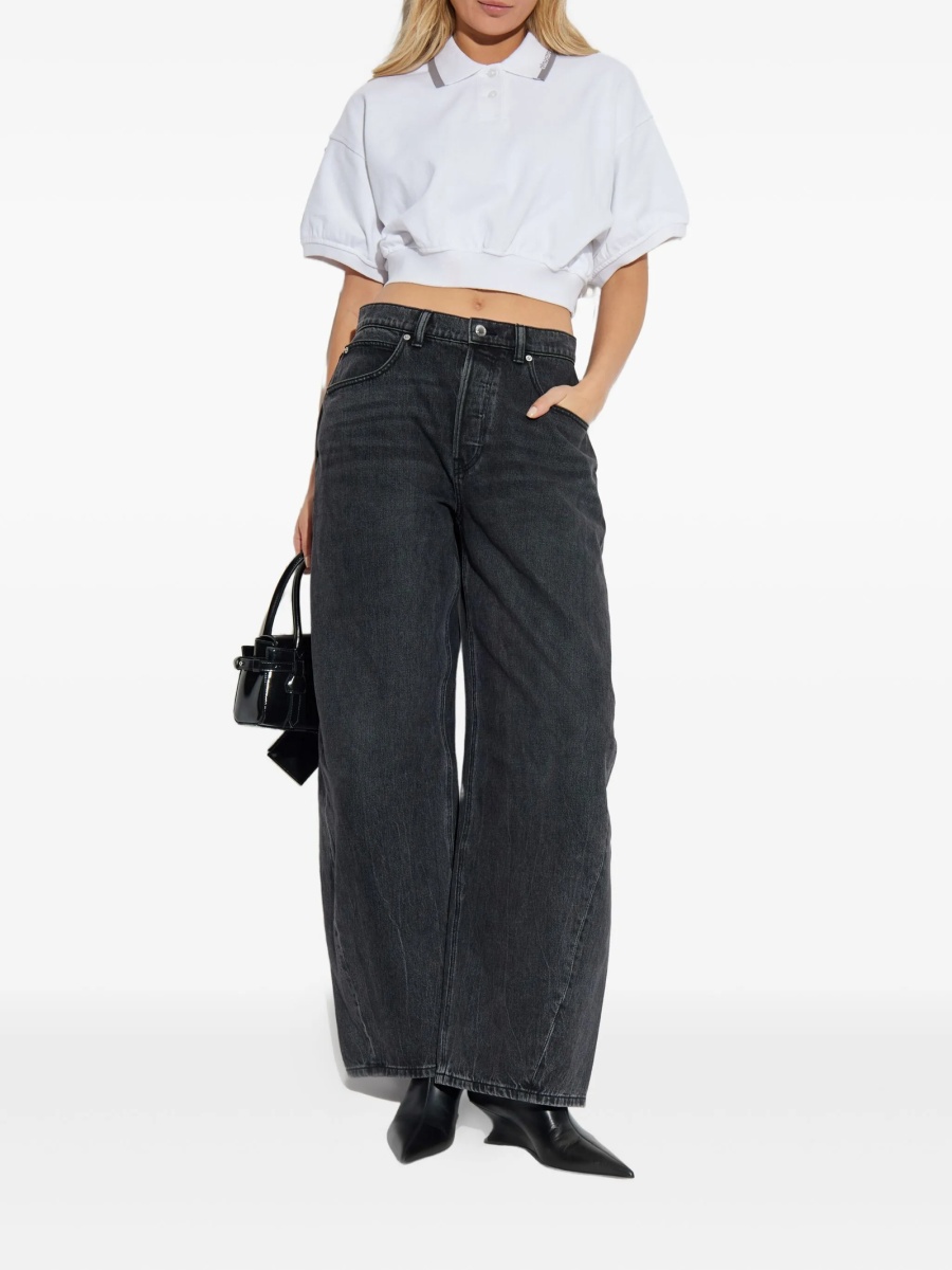 Blugi evazati Alexander Wang gri din bumbac - Img 2