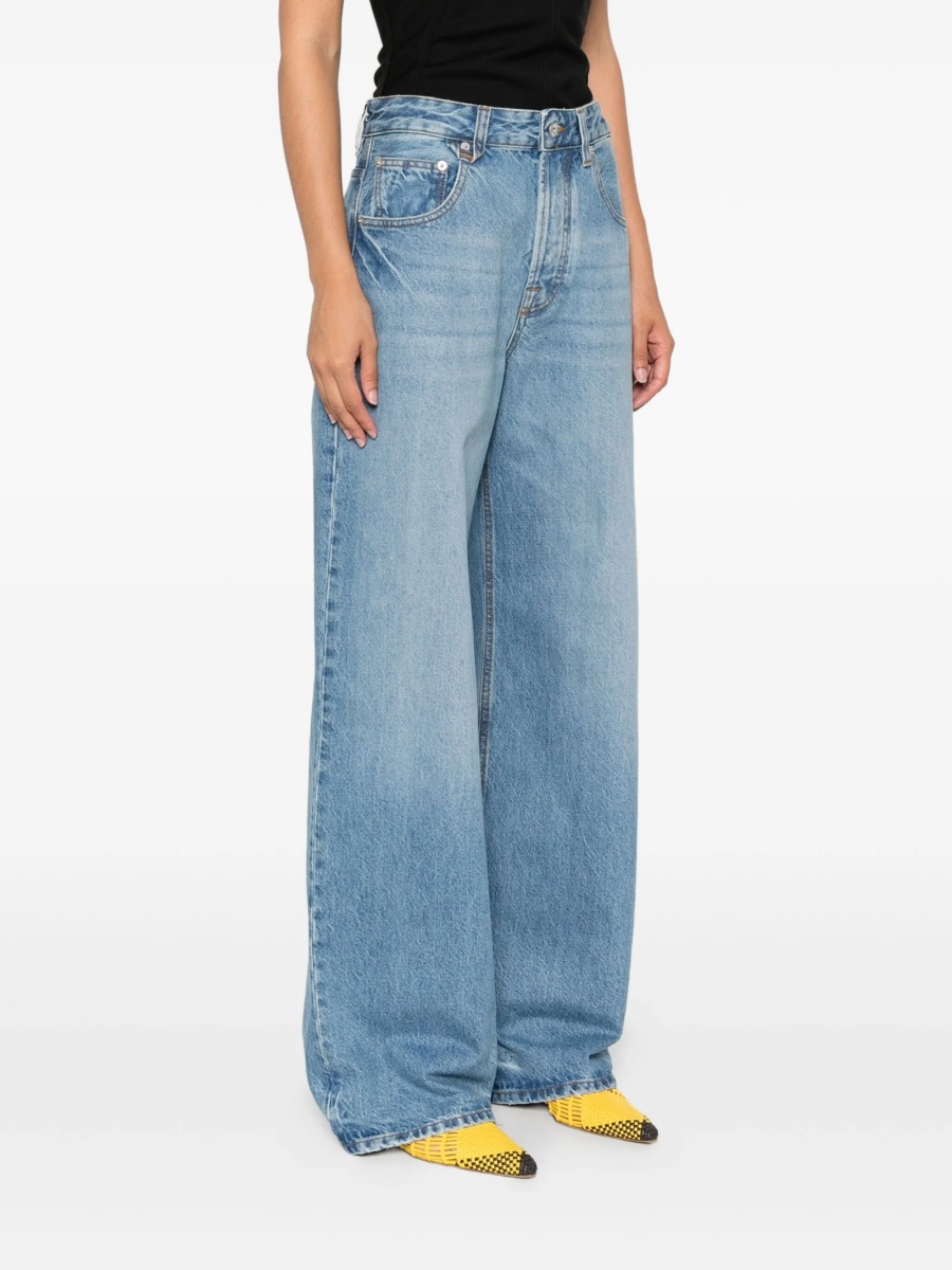 Blugi evazati JACQUEMUS albastri din bumbac - Img 3