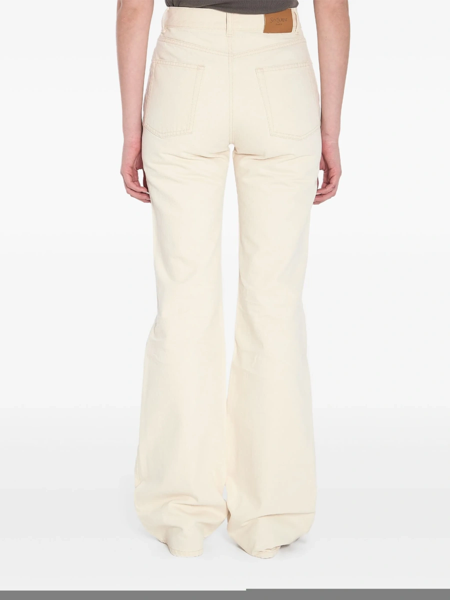 Blugi evazati Saint Laurent albi - Img 4