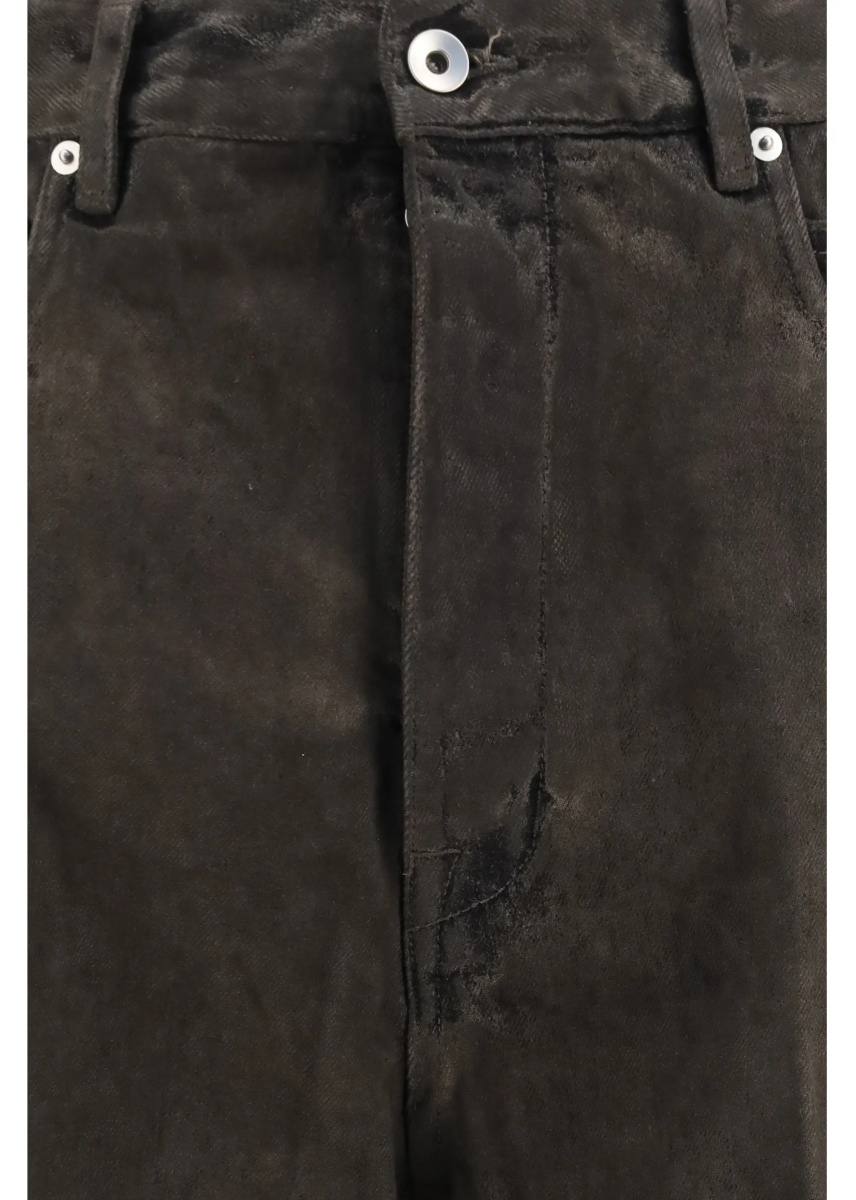 Blugi Flared frayed hem cotton Jeans - Img 3