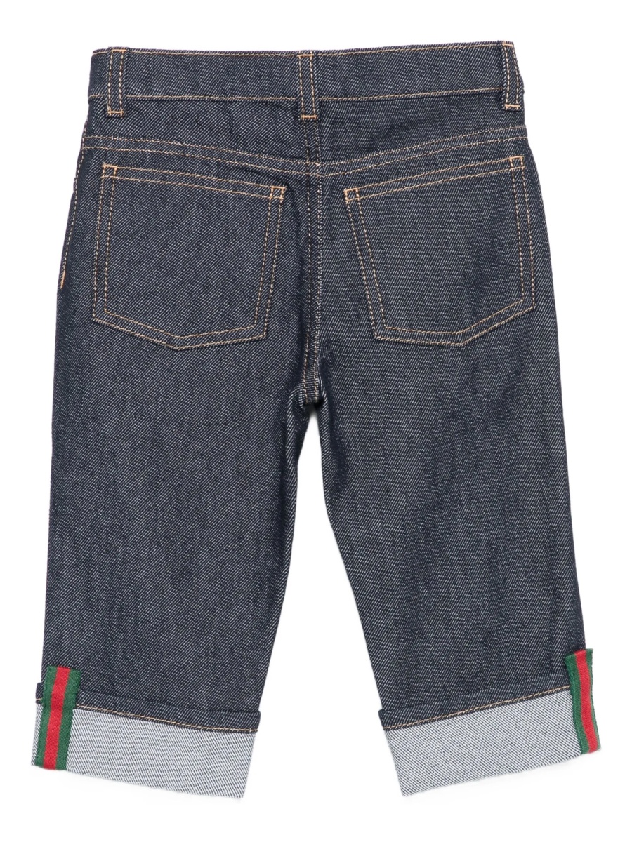 Blugi Gucci albastri din polyester si bumbac - Img 2