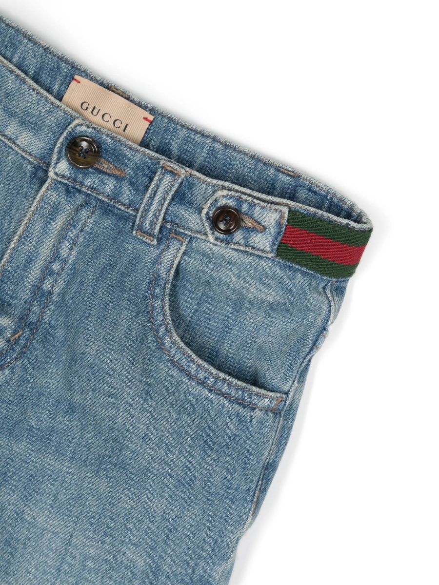 Blugi Gucci albastri din polyester si bumbac - Img 3