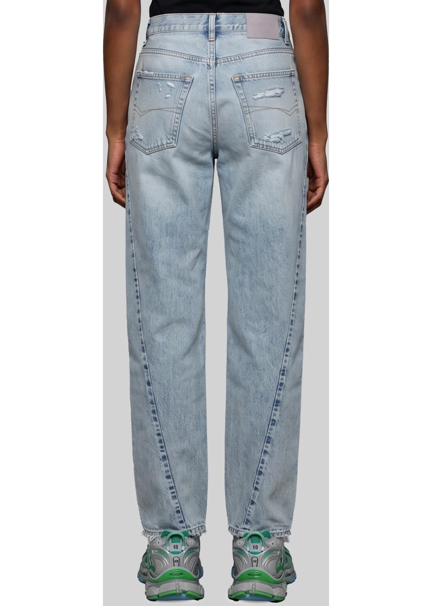 Blugi Light Faded Jeans With Twisted Seams - Img 3
