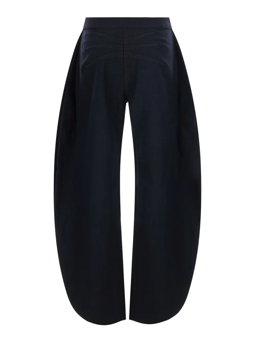 Blugi Pants with denim and black wool details for women - Img 2