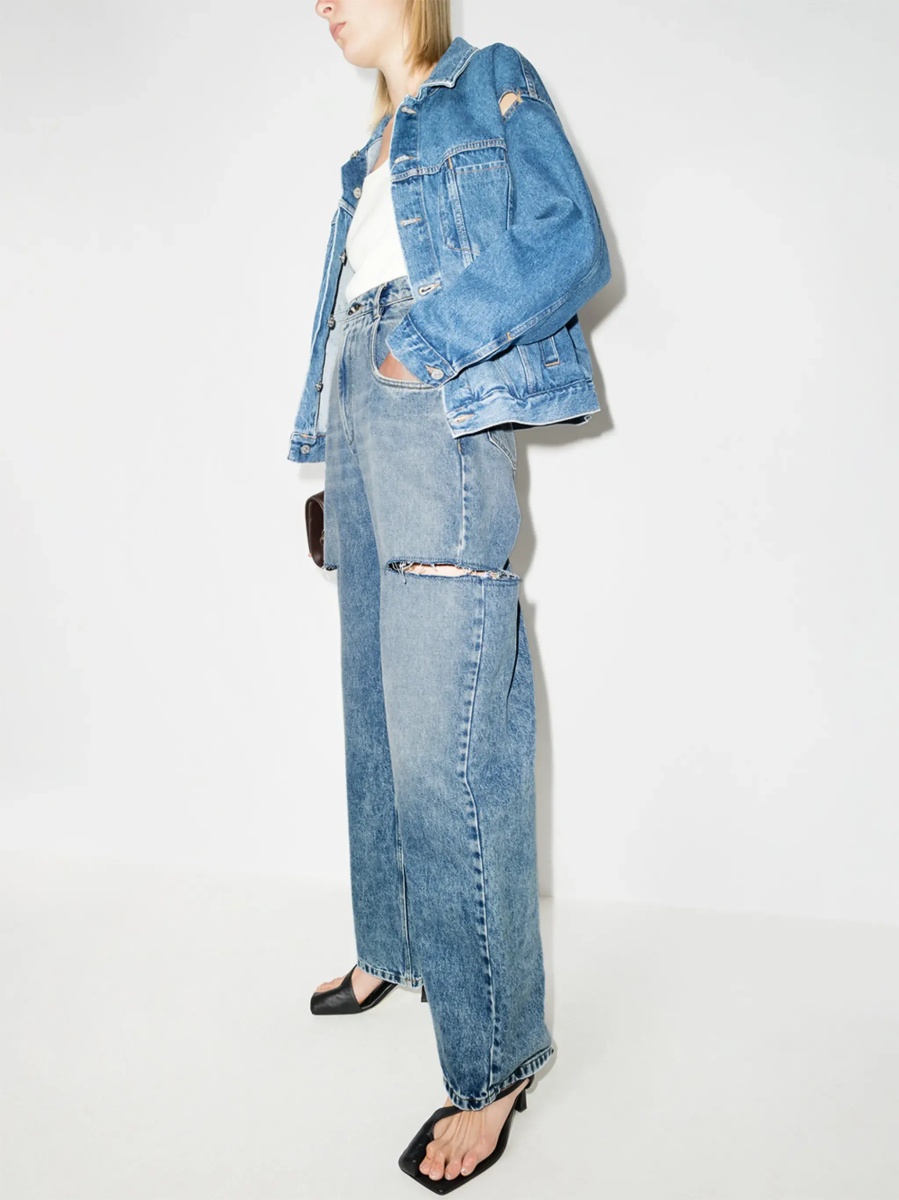 Blugi Ripped wide leg jeans - Img 8