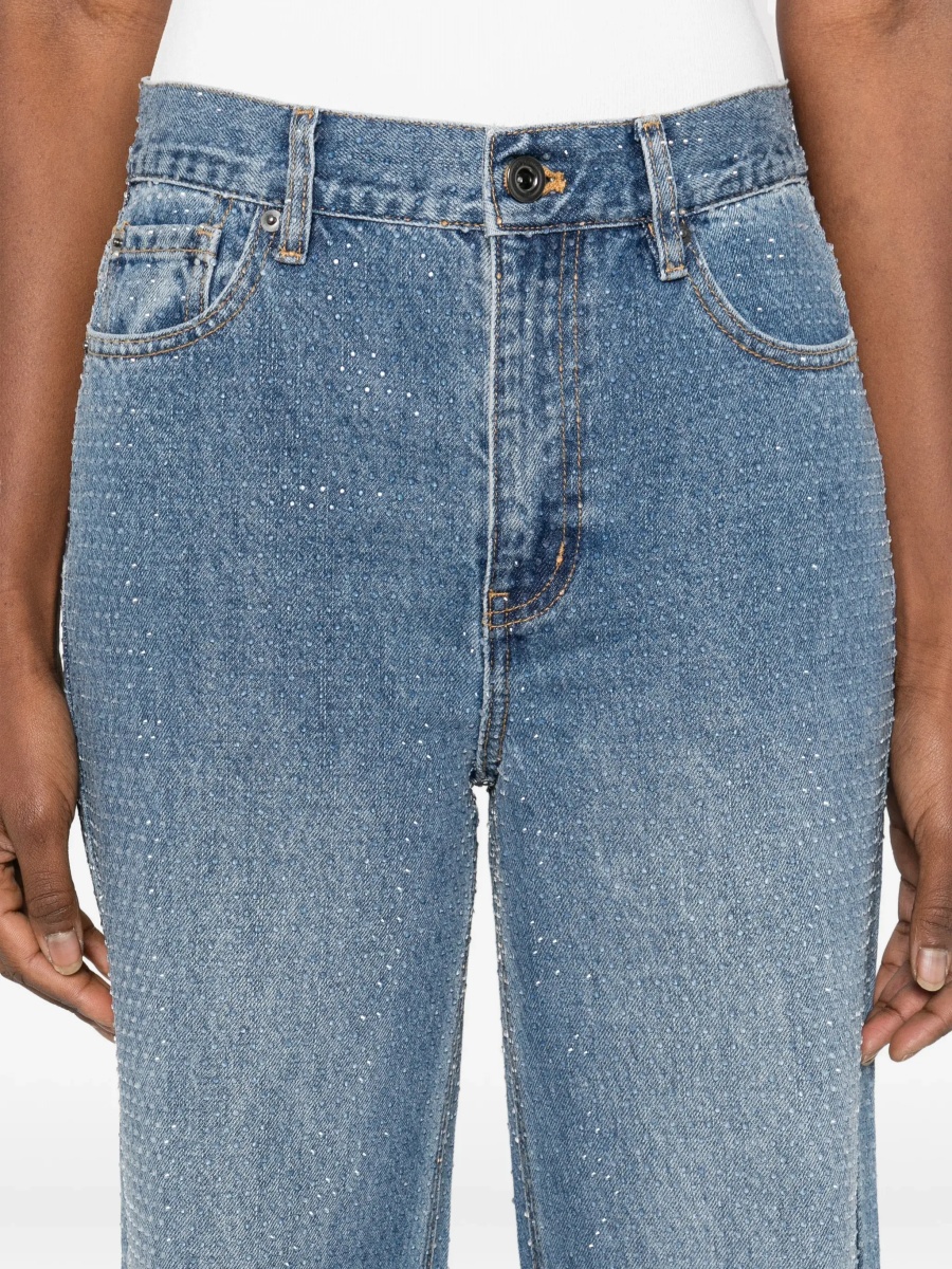 Blugi Straight-leg Jeans with all-over rhinestones - Img 5