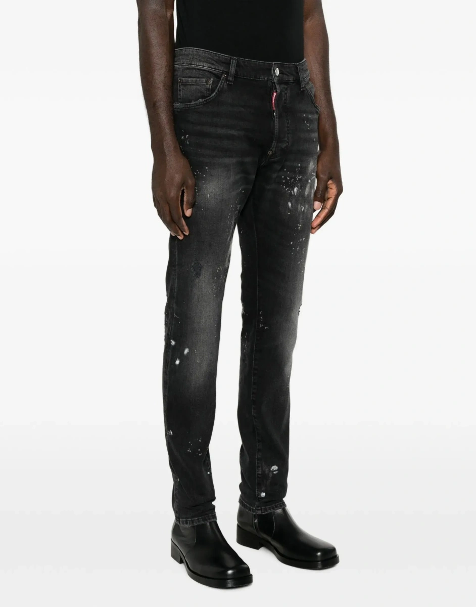 Blugi Teddy dark wash stretch denim Jeans - Img 5