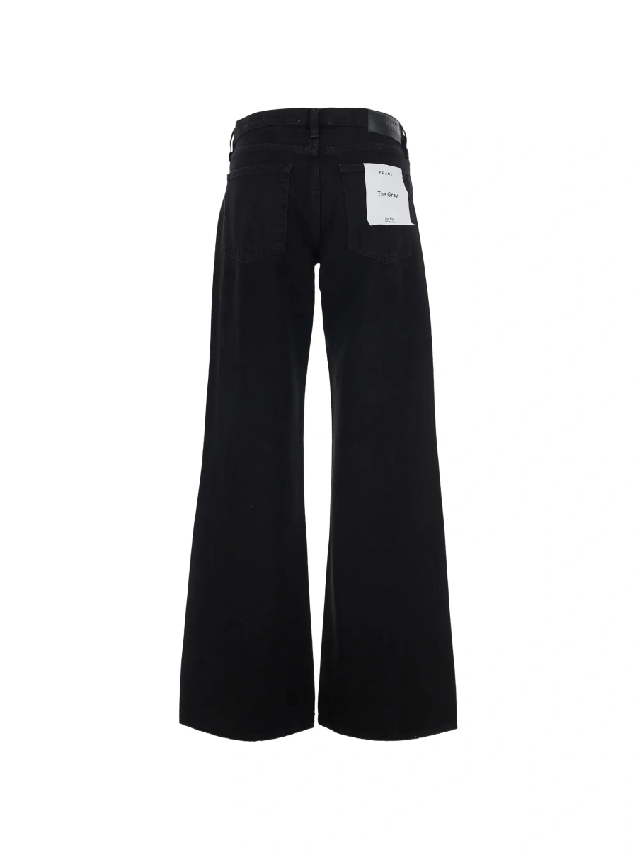 Blugi 'The Gray' Black Jeans with Wide Leg and Logo Patch on the Back in Denim for Women - Img 4