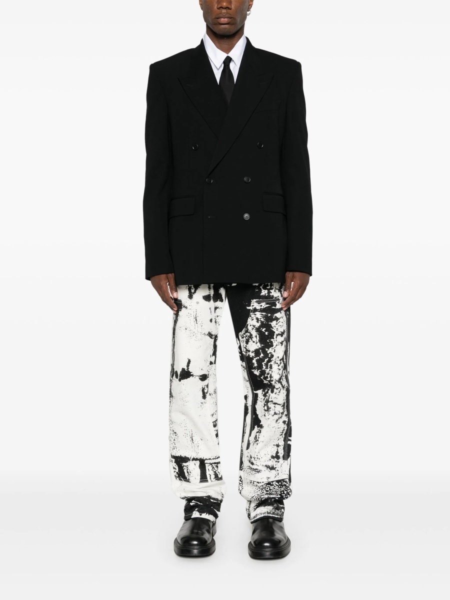 Blugi trei sferturi Alexander McQueen albi - Img 2