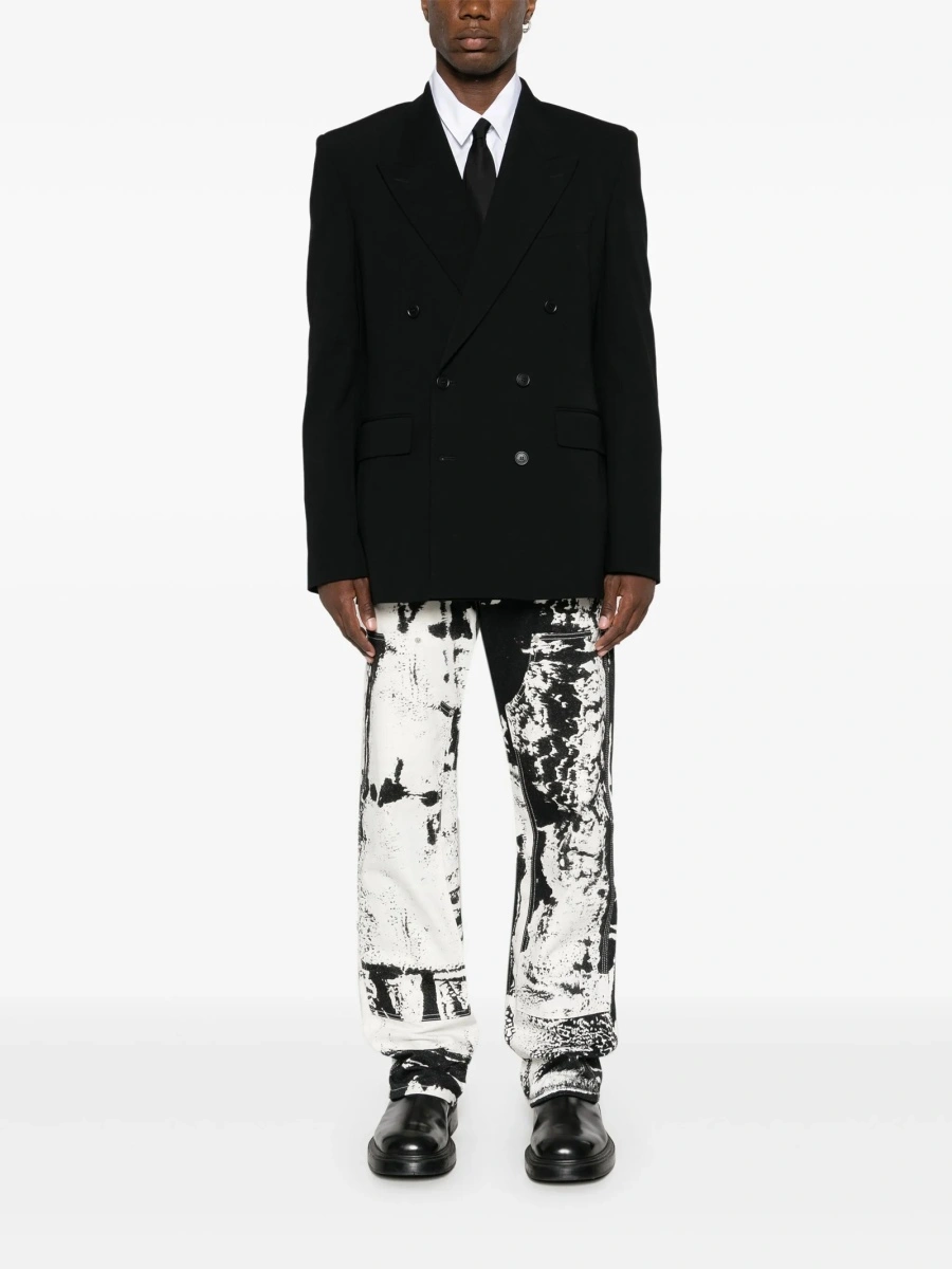 Blugi trei sferturi Alexander McQueen albi - Img 2