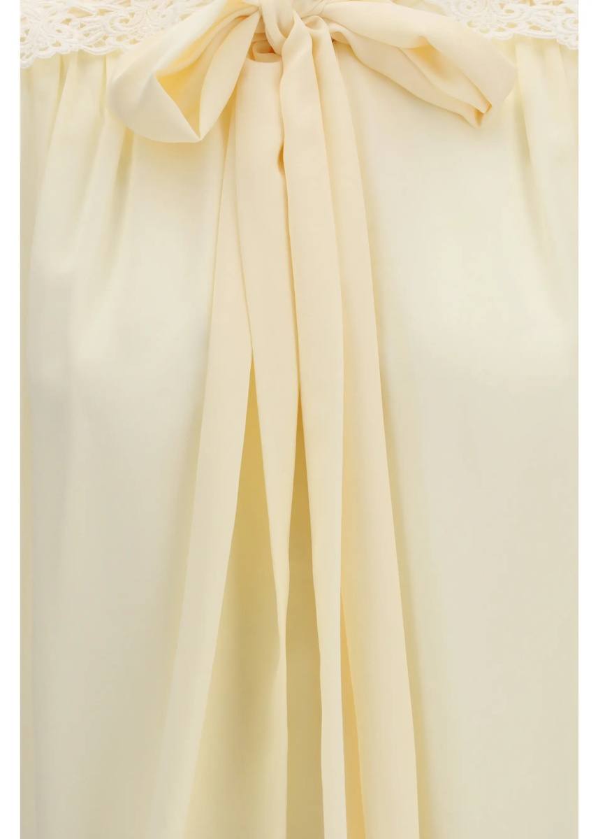 Bluza Bow Blouse with embroidered shoulders - Img 3