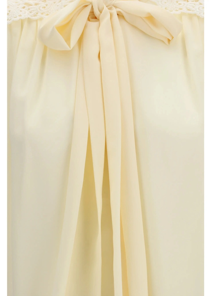 Bluza Bow Blouse with embroidered shoulders - Img 3