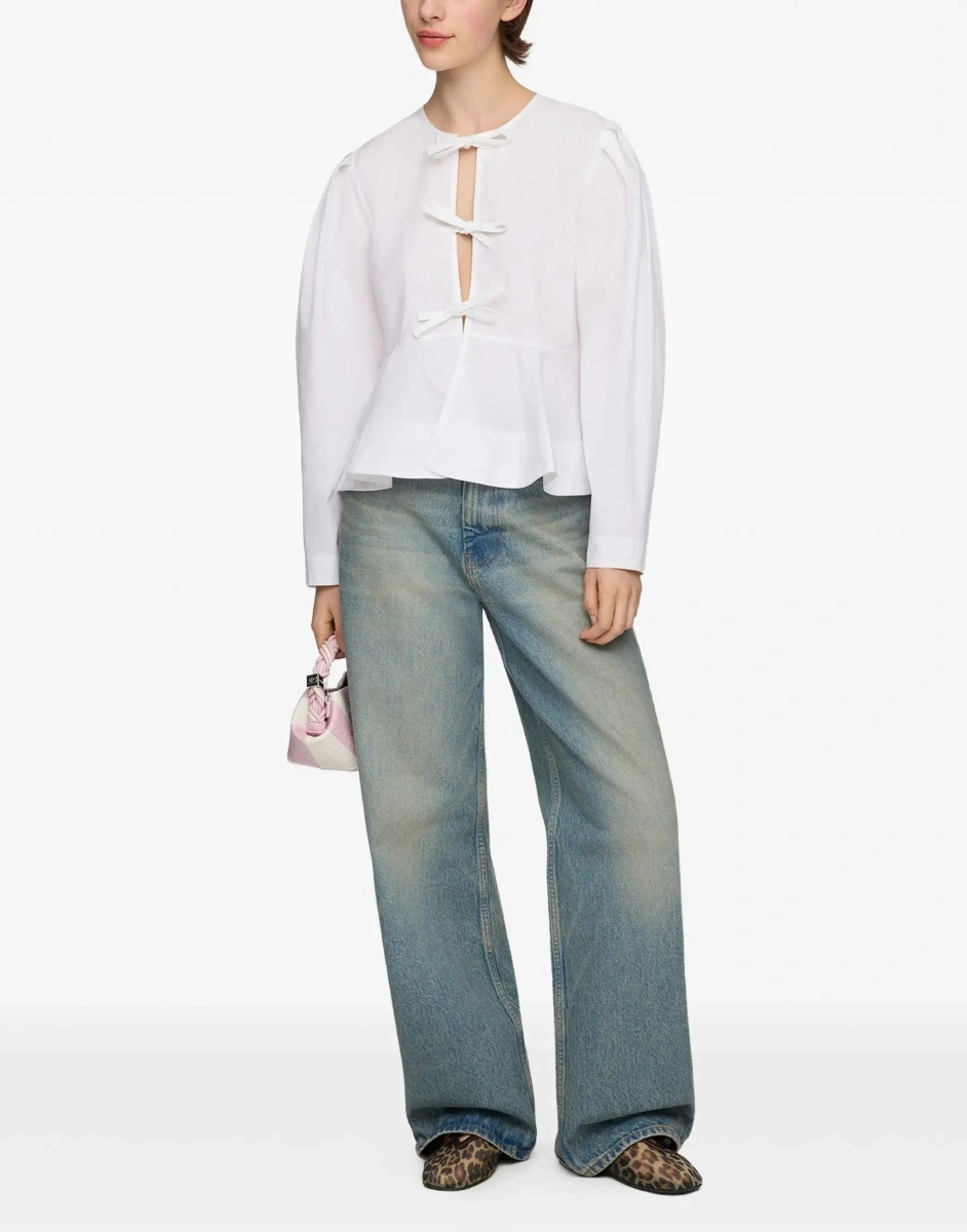 Bluza Cotton poplin Blouse with bows - Img 4