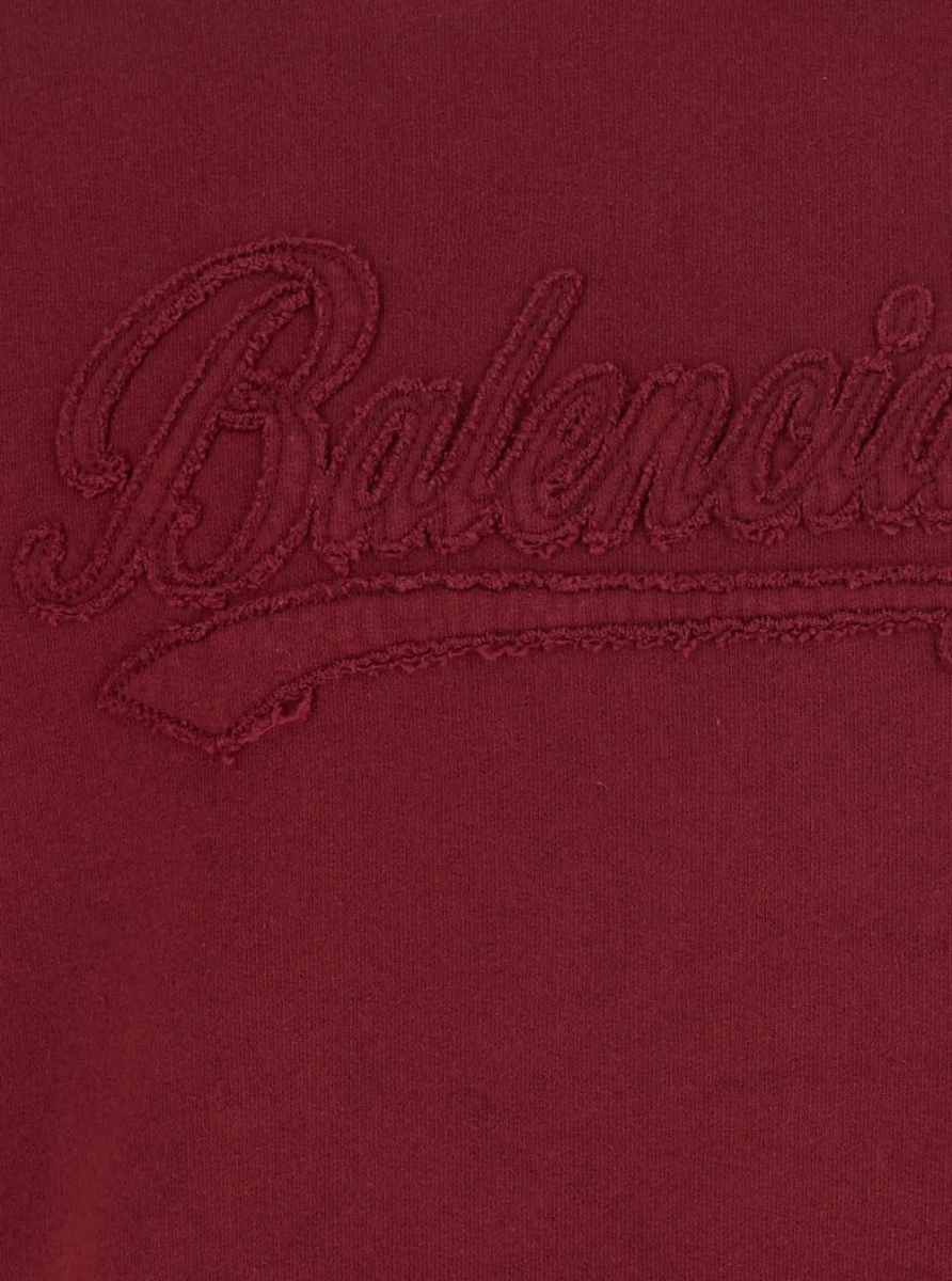 Bluza de trening Balenciaga rosie din bumbac - Img 3