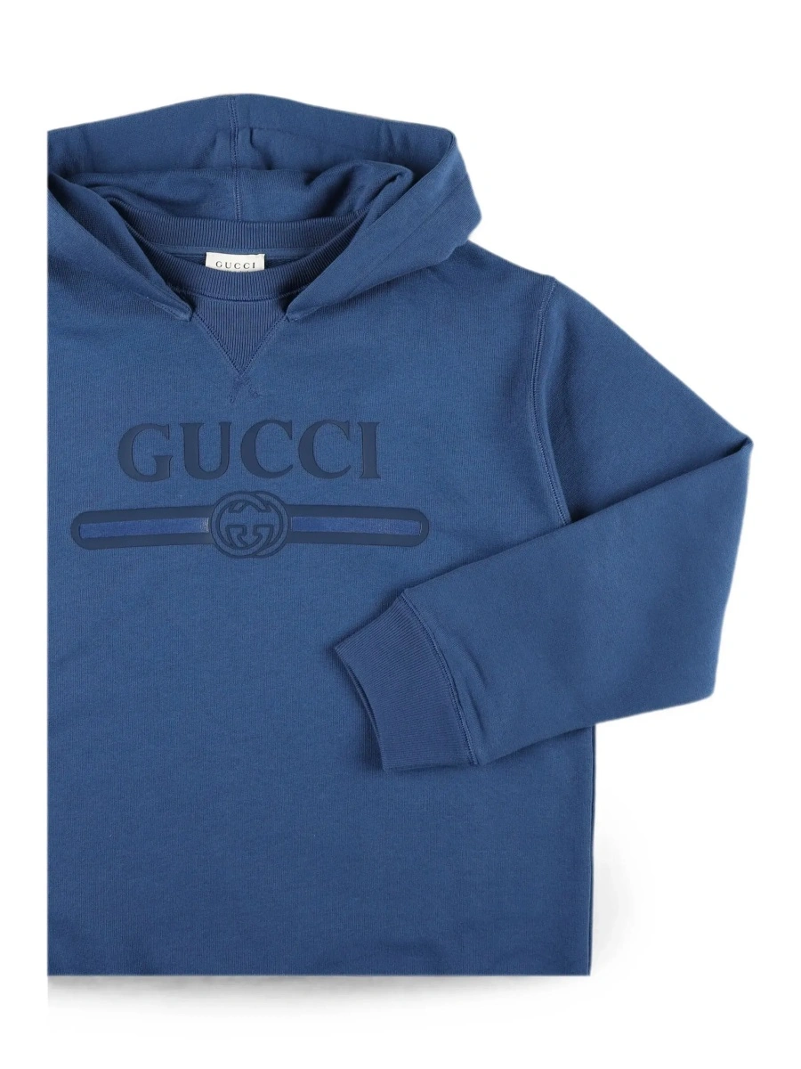 Bluza de trening Gucci albastra din bumbac - Img 5