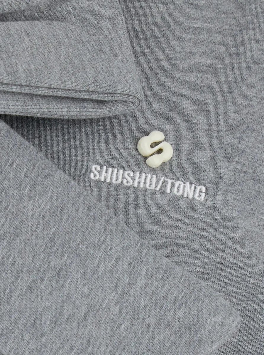Bluza de trening SHUSHU/TONG gri din bumbac - Img 3