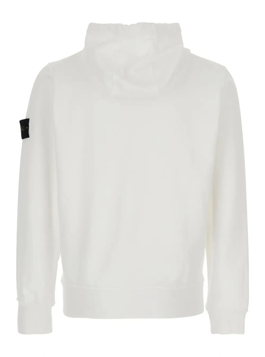 Bluza de trening Stone Island alba din bumbac - Img 2