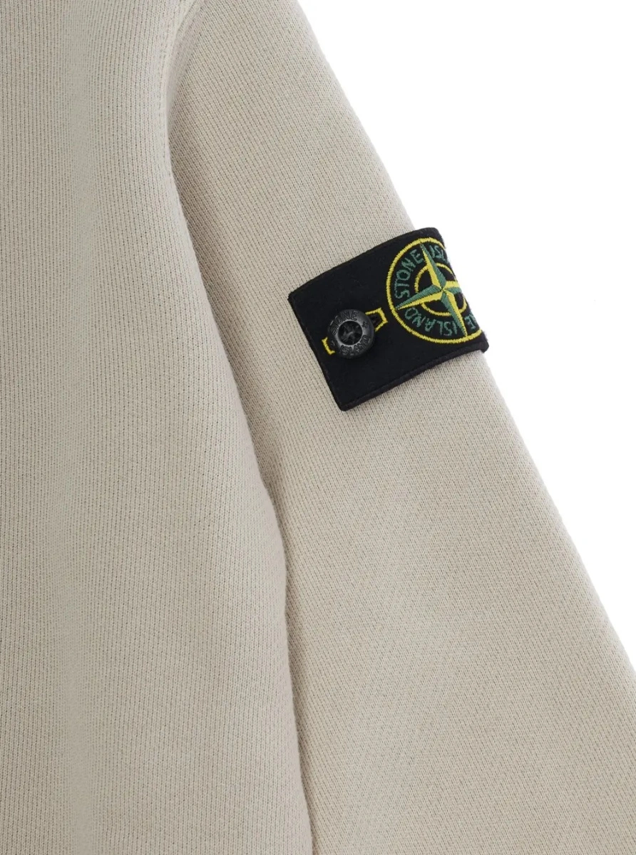 Bluza de trening Stone Island bej din bumbac - Img 3