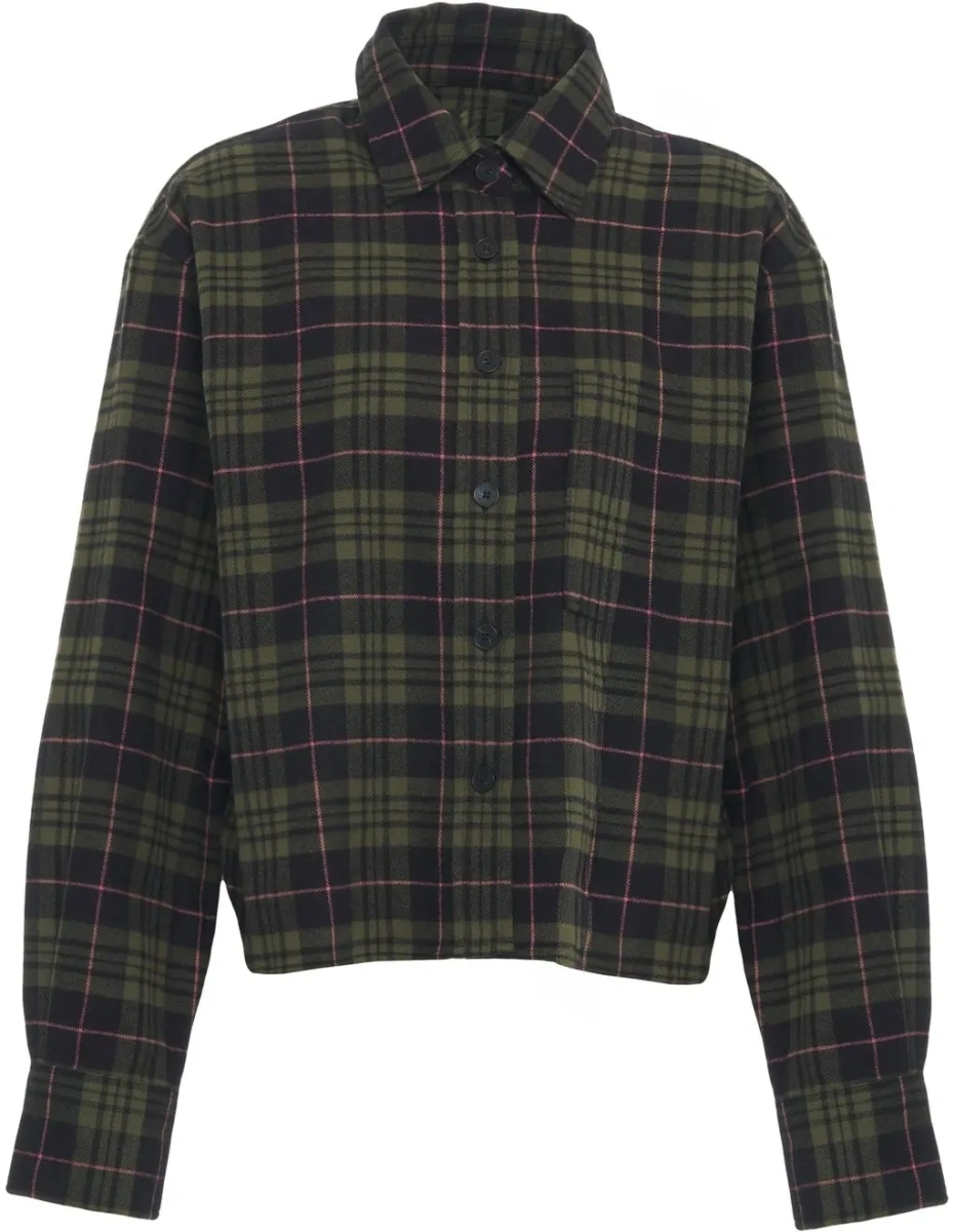 Bluza eleganta CLOSED verde din bumbac - Img 2