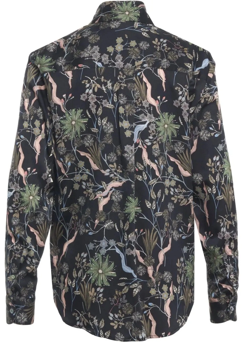 Bluza eleganta Himon's multicolor din matase - Img 3