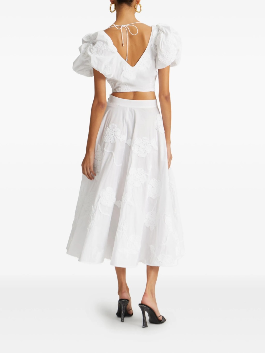 Bluza ROTATE Birger Christensen alba din polyester si bumbac organic - Img 3