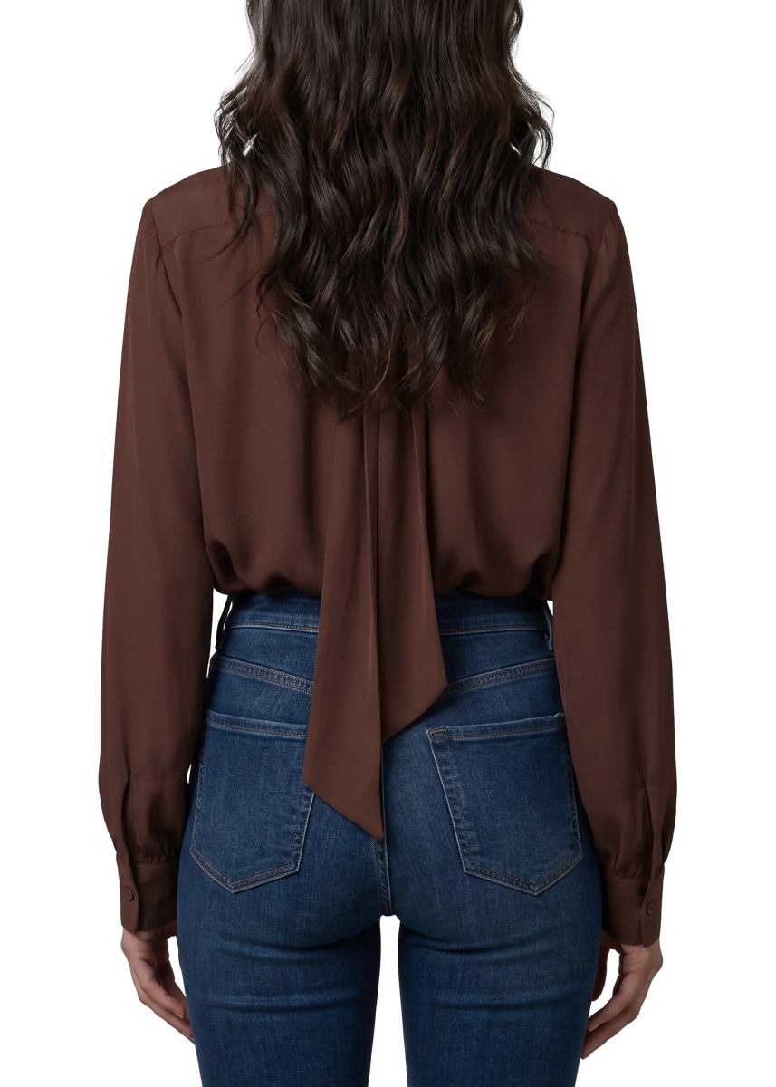 Bluza Silk-Blouse Blouse With Bow - Img 3
