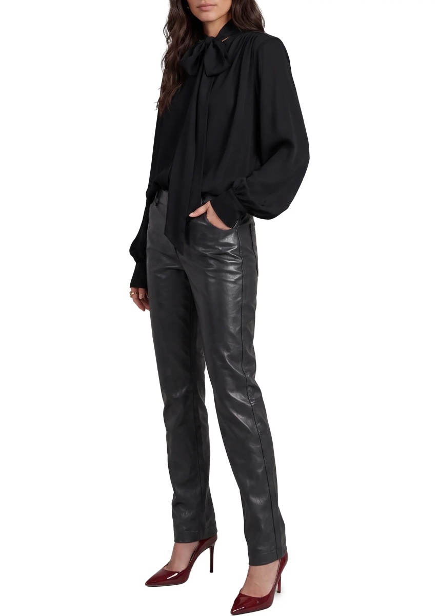 Bluza Silk-Blouse Blouse With Bow - Img 2