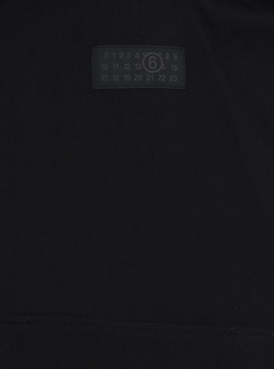 Bluza trening Black Sleeveless dress with matching crop hoodie in blend wool stretch girl - Img 3