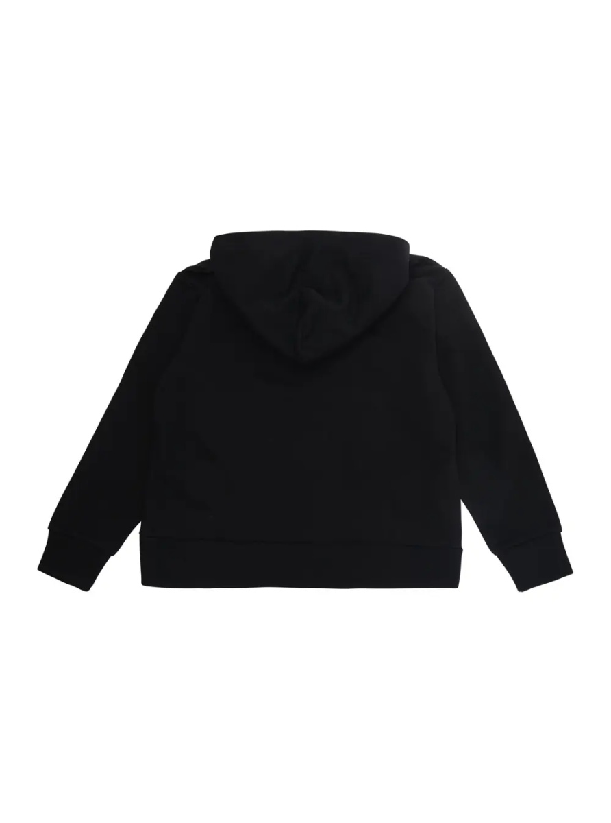 Bluze Black Hoodie with fixed hood and maxi logo on the front in cotton boy - Img 2