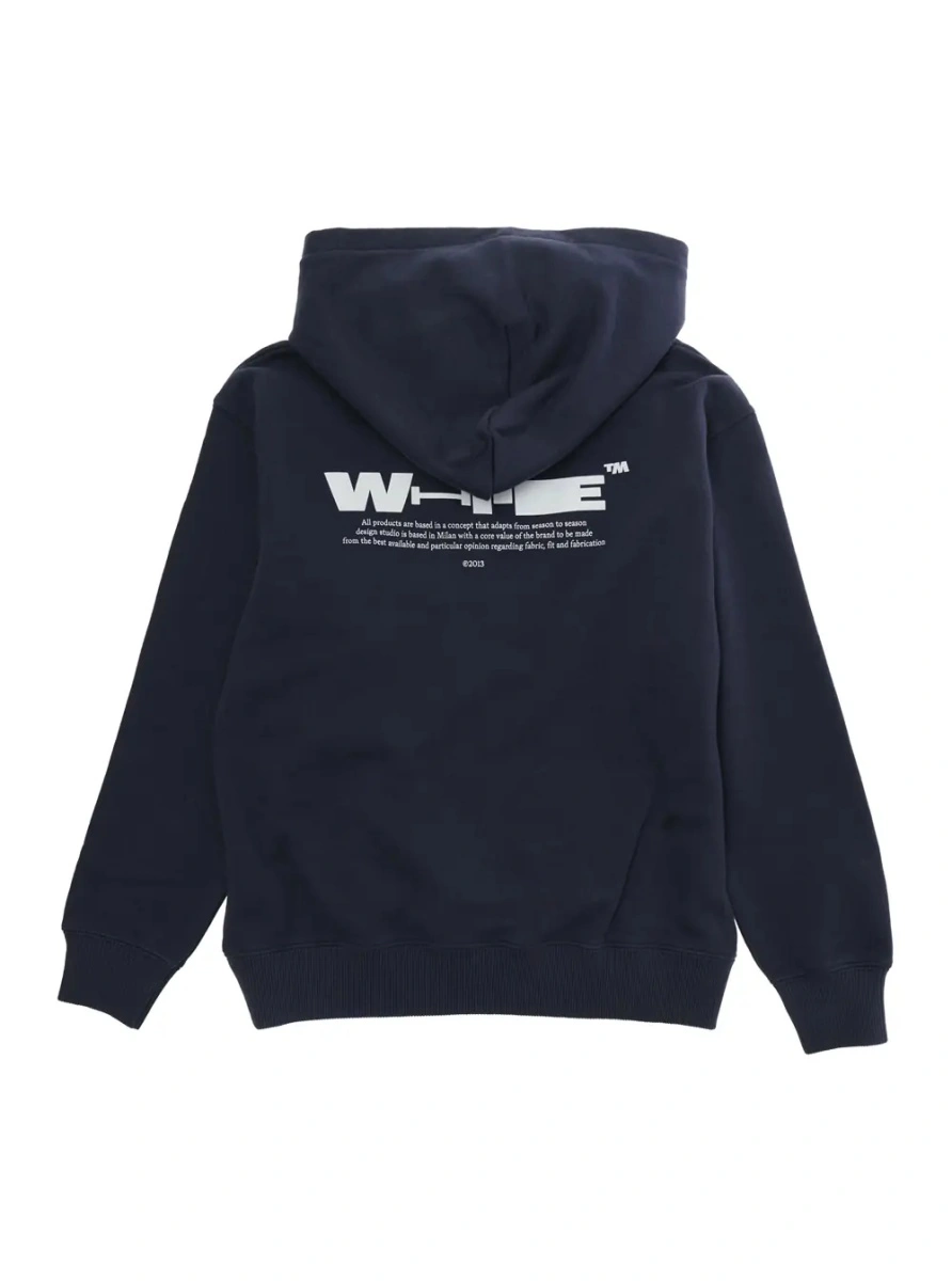 Bluze Blue Cotton Hoodie with Front and Back Logo for Kids - Img 2
