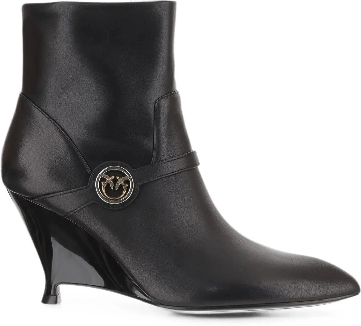 Bocanci casual Pinko negri din piele - Img 7