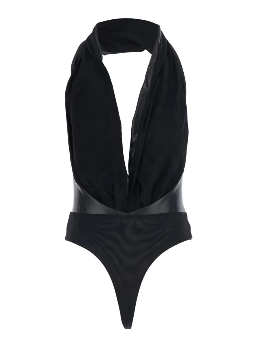 Body THE ANDAMANE negru din piele ecologica - Img 2
