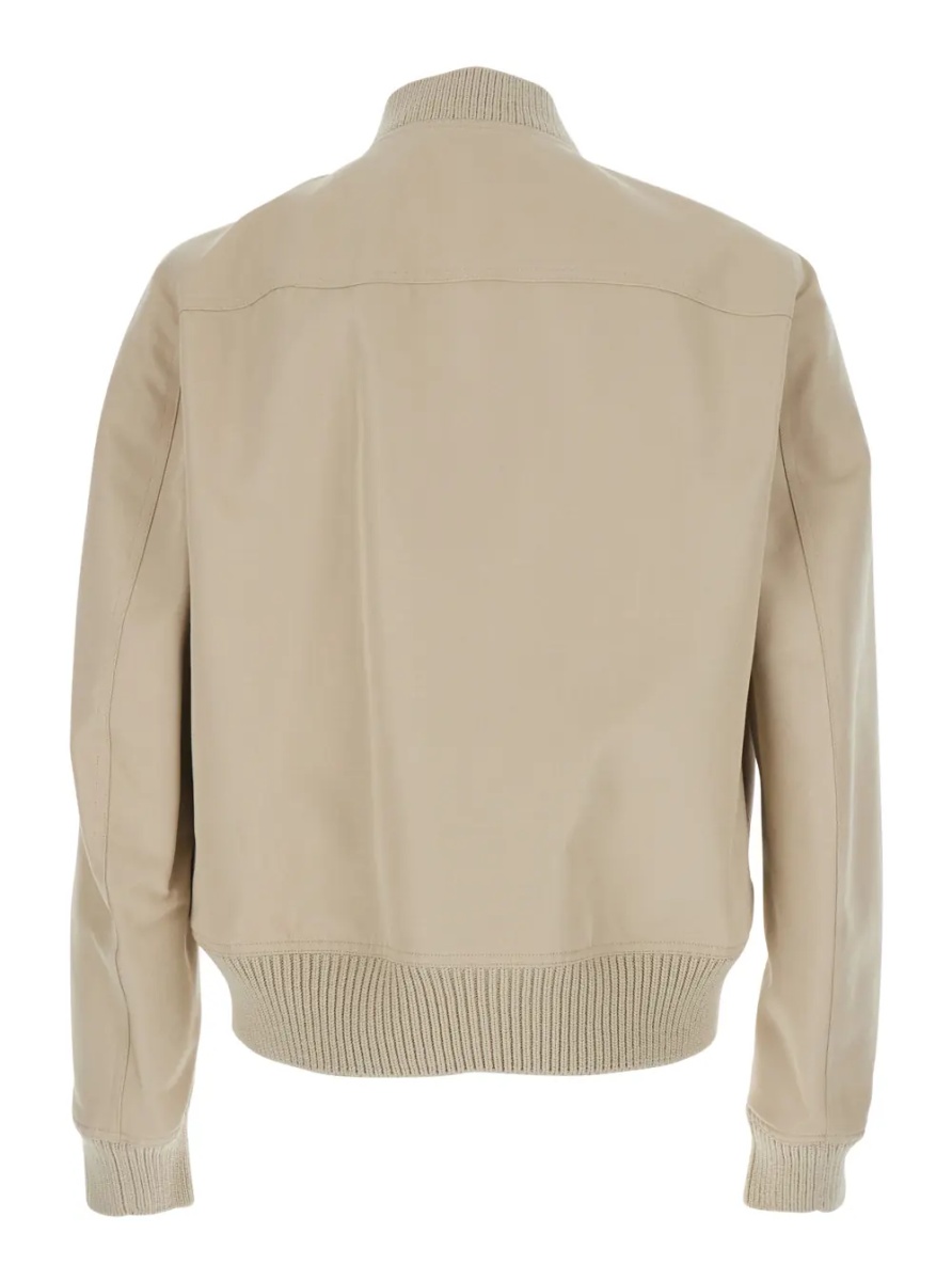 Bomber Heizer Flight Bomber Jacket with Bomber Collar and Two Zip Pockets on the Front in Beige Cotton Blend for Men - Img 2