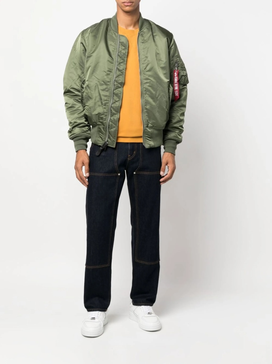 Bomber jacket Alpha Industries verde din nylon - Img 2