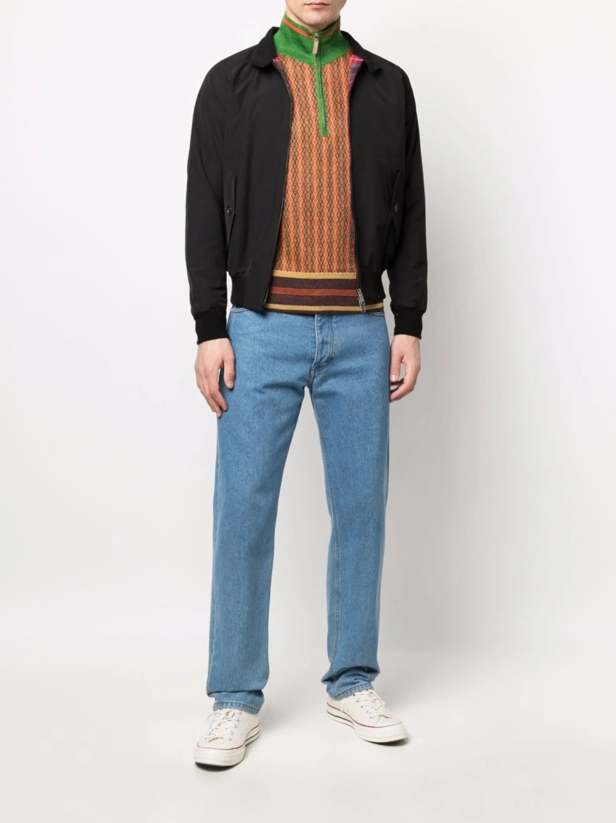 Bomber jacket Baracuta neagra din bumbac si polyester - Img 2