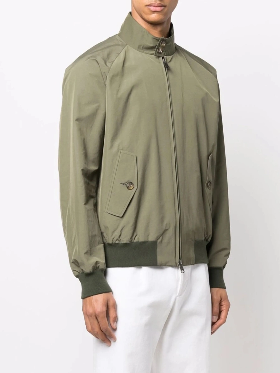 Bomber jacket Baracuta verde din polyester si bumbac - Img 3