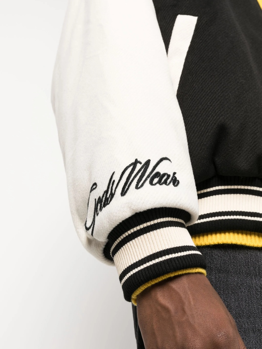 Bomber jacket GCDS neagra din bumbac si polyester - Img 5