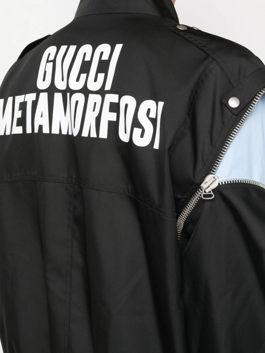 Bomber jacket Gucci neagra din polyester si poliamida - Img 5