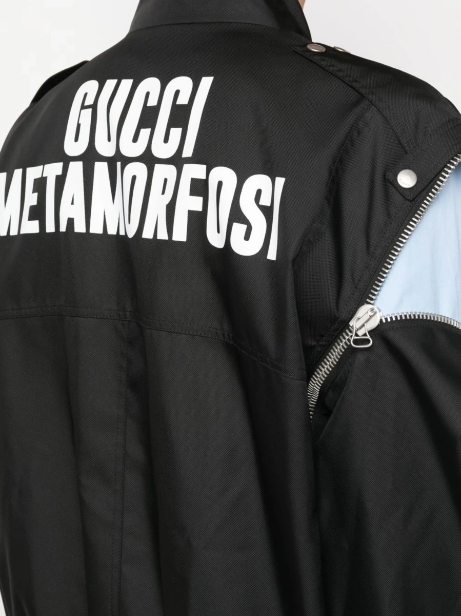 Bomber jacket Gucci neagra din polyester si poliamida - Img 5
