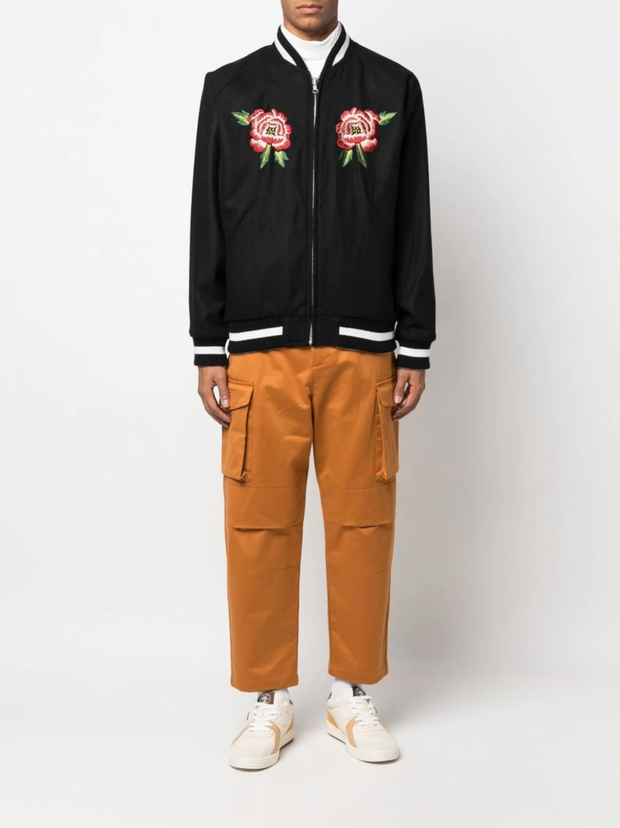 Bomber jacket Kenzo neagra din raion si polyester - Img 2